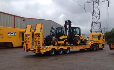 JCB Machinery is delievered to MotoHog's Doncaster site ahead of the CARS show